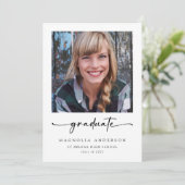 Klassiek Eenvoudig één foto-Afstuderen Aankondiging (Staand voorkant)
