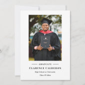 Klassiek eenvoudig één foto-afstuderen aankondiging (Voorkant)