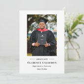 Klassiek eenvoudig één foto-afstuderen aankondiging (Staand voorkant)