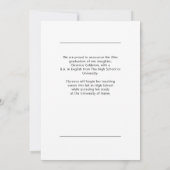 Klassiek eenvoudig één foto-afstuderen aankondiging (Achterkant)