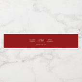 Klassiek Eenvoudig Elegant Rode Trouwdag Waterfles Etiket (Enkel label)