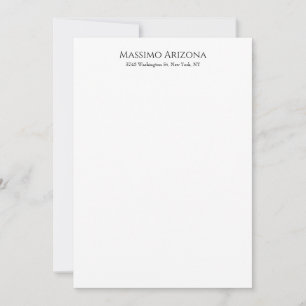 Klassiek Eenvoudig Elegant Zwart & Wit Minimalisti Notitiekaartje