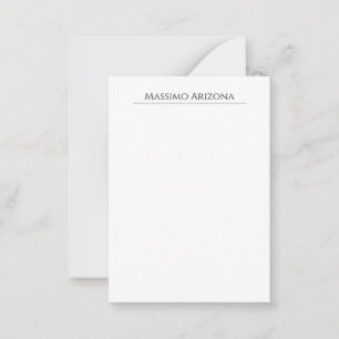 Klassiek Eenvoudig Elegant Zwart & Wit Minimalisti Notitiekaartje