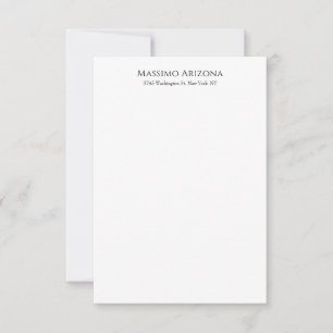 Klassiek Eenvoudig Elegant Zwart & Wit Minimalisti Notitiekaartje