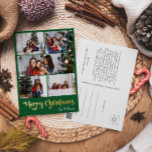 Klassiek Eenvoudig Groen 5 Foto Merry Christmas Go Folie Feestdagen Briefkaart<br><div class="desc">Vier het seizoen met dit unieke, klassieke eenvoudige groene 5 foto Merry Christmas gold folie vakantie briefkaart met een vleugje charme. Het minimalistische ontwerp toont een elegant groen en goud kleurenpalet, dat de gezellige sfeer van de winter oproept. De aantrekkingskracht van de creëer, gecombineerd met de traditionele bewoordingen, zorgt voor...</div>
