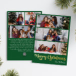 Klassiek Eenvoudig Groen 6 foto Merry Christmas Go Folie Feestdagenkaart<br><div class="desc">Vier het seizoen met deze unieke, klassieke eenvoudige groene 6 foto Merry Christmas Gold folie vakantiepas met een vleugje charme. Het minimalistische ontwerp toont een elegant rood en goud kleurenpalet, dat de gezellige sfeer van de winter oproept. De aantrekkingskracht van de creëer, gecombineerd met de traditionele bewoordingen, zorgt voor een...</div>