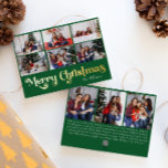 Klassiek Eenvoudig Groen 9 Foto Merry Christmas Go Folie Feestdagenkaart<br><div class="desc">Vier het seizoen met deze unieke, klassieke eenvoudige groene 9 foto Merry Christmas Gold folie vakantiepas met een vleugje charme. Het minimalistische ontwerp toont een elegant groen en goud kleurenpalet, dat de gezellige sfeer van de winter oproept. De aantrekkingskracht van de creëer, gecombineerd met de traditionele bewoordingen, zorgt voor een...</div>