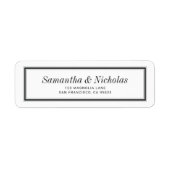 Klassiek eenvoudig Lijst bruiloft-retouradres Etiket (Voorkant)