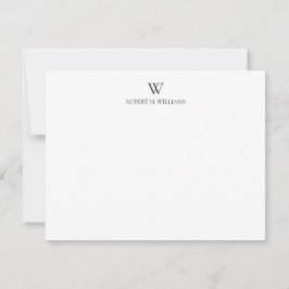 Klassiek eenvoudig monogram notitiekaartje