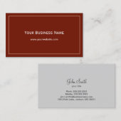 Klassiek eenvoudig omhuld rood visitekaartje (Voorkant / Achterkant)