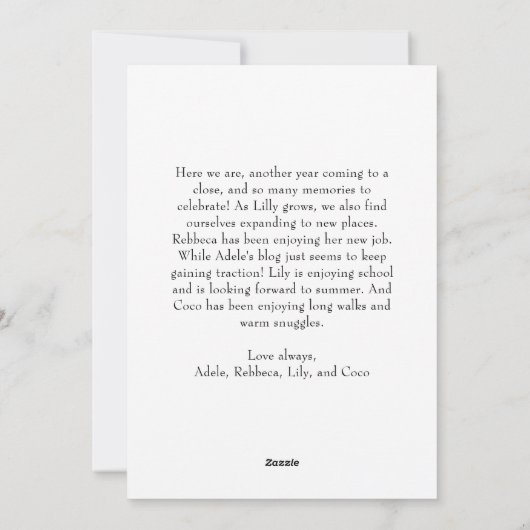 Klassiek Eenvoudig Prettig Kerstmis Verticaal Vijf Feestdagenkaart (Achterkant)