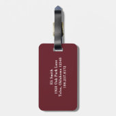 Klassiek eenvoudig rood en goudmonogram Bagagelabe Bagagelabel (Achterkant verticaal)