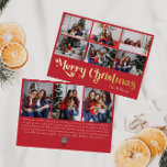 Klassiek Eenvoudig Rood Negen-foto Merry Christmas Folie Feestdagenkaart<br><div class="desc">Vier het seizoen met deze unieke, klassieke eenvoudige rode negen-foto Merry Christmas gouden folie vakantie kaart met een vleugje charme. Het minimalistische ontwerp toont een elegant rood en goud kleurenpalet, dat de gezellige sfeer van de winter oproept. De aantrekkingskracht van de creëer, gecombineerd met de traditionele bewoordingen, zorgt voor een...</div>
