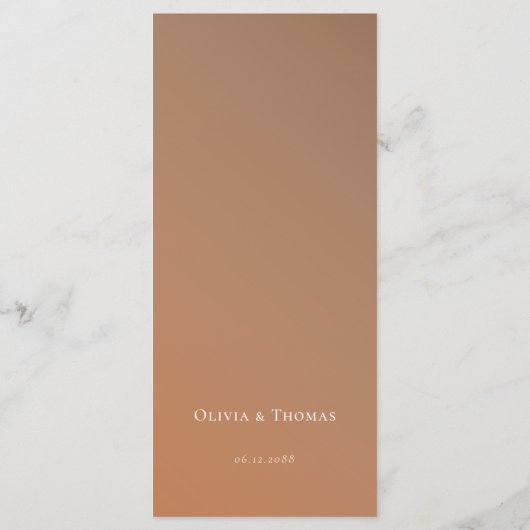 Klassiek eenvoudig Roos Eucalyptus Terracotta Wedd Menu (Achterkant)