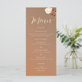 Klassiek eenvoudig Roos Eucalyptus Terracotta Wedd Menu (Staand voorkant)
