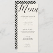 Klassiek Eenvoudig script Geometric Greek Key Wedd Menu (Voorkant / Achterkant)