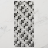 Klassiek Eenvoudig script Geometric Greek Key Wedd Menu (Achterkant)