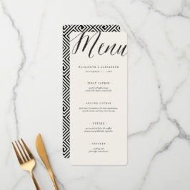 Klassiek Eenvoudig script Geometric Greek Key Wedd Menu