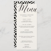Klassiek Eenvoudig script Geometric Greek Key Wedd Menu (Voorkant / Achterkant)