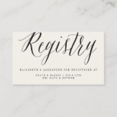 Klassiek Eenvoudig script Modern Chic Wedding Regi Informatiekaartje (Voorkant)