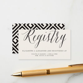 Klassiek Eenvoudig script Modern Chic Wedding Regi Informatiekaartje