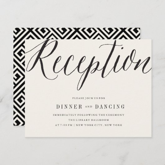 Klassiek Eenvoudig Script Moderne Trouwreceptie Informatiekaartje (Voorkant / Achterkant)