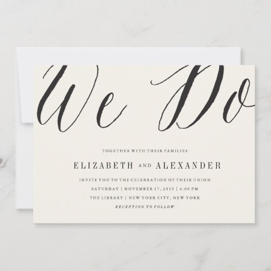 Klassiek eenvoudig script we doen moderne bruiloft kaart (Voorkant)