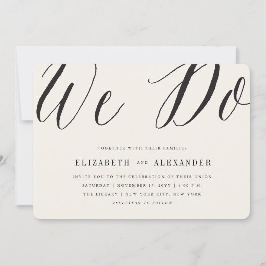 Klassiek eenvoudig script we doen moderne bruiloft kaart (Voorkant)