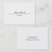 Klassiek eenvoudig script wit visitekaartje (Voorkant / Achterkant)