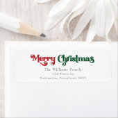 Klassiek eenvoudig vrolijk kerst retour adres etiket (Insitu)