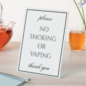 Klassiek Eenvoudig wit zonder roken tabletopteken Reclamebord Met Voetstuk (Insitu)