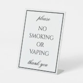 Klassiek Eenvoudig wit zonder roken tabletopteken Reclamebord Met Voetstuk (Voorkant)