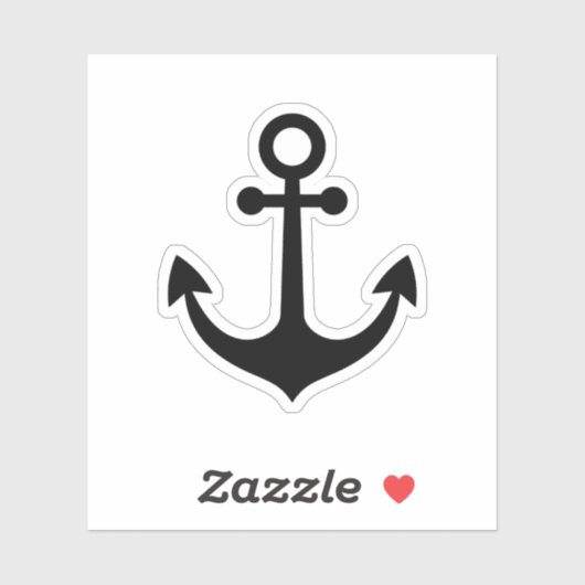 Klassiek Eenvoudig Zwart Anker contour silhouet Sticker (Vel)