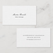 Klassiek eenvoudig zwart wit linnen tweezijdig visitekaartje (Voorkant / Achterkant)