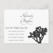 Klassiek Eenvoudige elegante B&W Joshua tree Silho Aankondigingskaart (Voorkant)