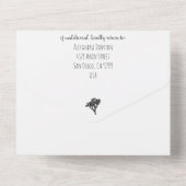 Klassiek Eenvoudige elegante B&W Joshua tree Silho All In One Uitnodiging (Achterkant)