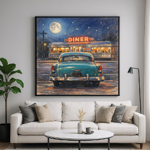 Klassiek Eetcafé - Pastel Impressionisme Schilders Poster