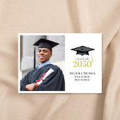 Klassiek eindexamenfoto aankondiging diploma-uitre