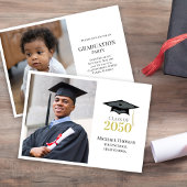 Klassiek eindexamenfoto aankondiging diploma-uitre