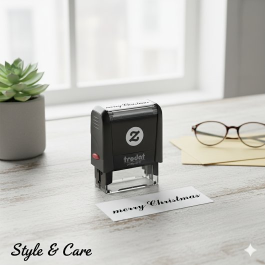 Klassiek Elegaant Kerstscript Zelfinktende Stempel