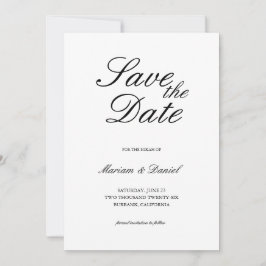 Klassiek Elegaant Schrift Zwart Wit Islamitisch Hu Save The Date