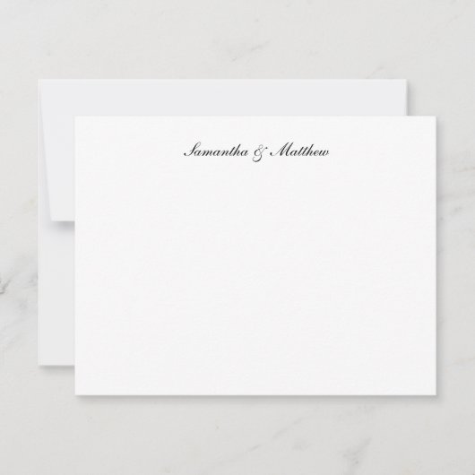 Klassiek Elegaant Script Koppel Notitiekaartje (Voorkant)