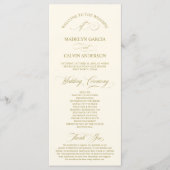 Klassiek Elegance Gold Script, huwelijksceremonie Programmakaart (Voorkant)