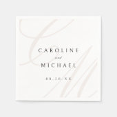 Klassiek Elegance kalligrafie monogram Servet (Voorkant)