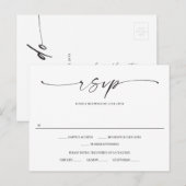 Klassiek Elegance Wedding RSVP Briefkaart (Voorkant / Achterkant)