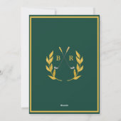 Klassiek Elegant Aangepast Monogram Golf Thema Kaart (Achterkant)