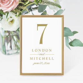 Klassiek Elegant Antiek Gold Weddenlijstnummer Kaart