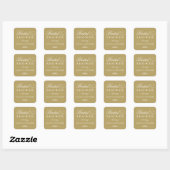 Klassiek Elegant Antiek Gold Wedding Vrijgezellenf Vierkante Sticker (Vel)