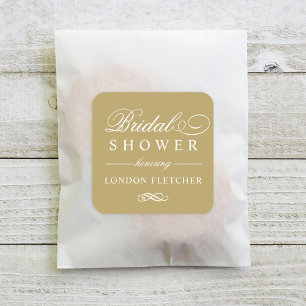 Klassiek Elegant Antiek Gold Wedding Vrijgezellenf Vierkante Sticker