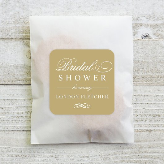 Klassiek Elegant Antiek Gold Wedding Vrijgezellenf Vierkante Sticker